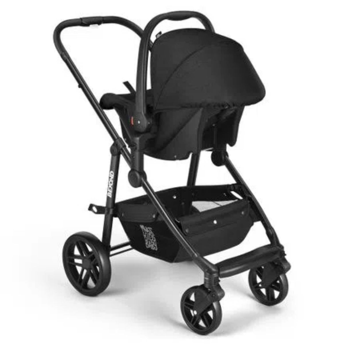 Carrinho de Bebê Passeio Suporta Até 15kg Beyond 2x1 Moisés Roda Giratória Assento Reversível Cinza Multikids Baby BB429