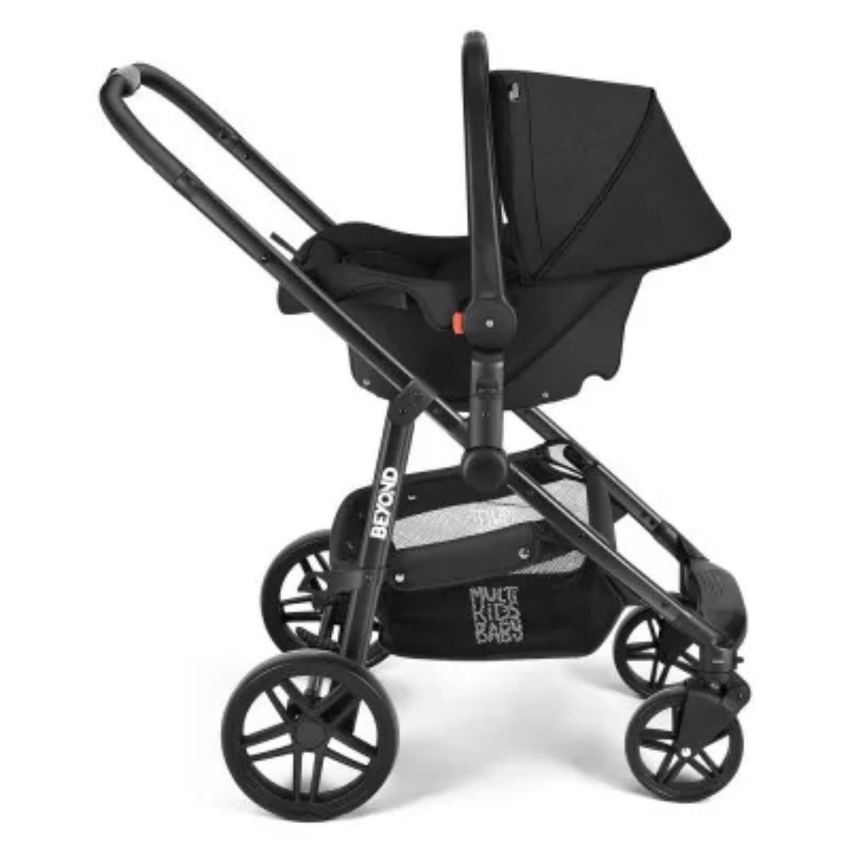 Carrinho de Bebê Passeio Suporta Até 15kg Beyond 2x1 Moisés Roda Giratória Assento Reversível Cinza Multikids Baby BB429