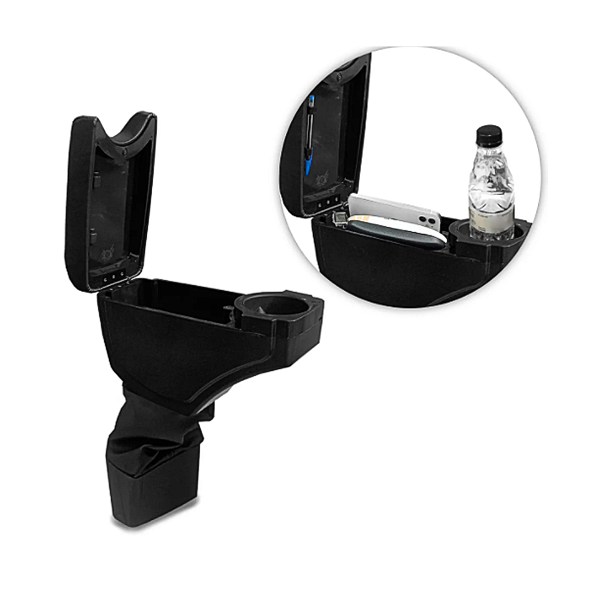 Apoio de Braço Porta Copos  P/ HB20 HB20S HB20X 13/21 Couro Sintético Preto Linpretac Nat 500720PC