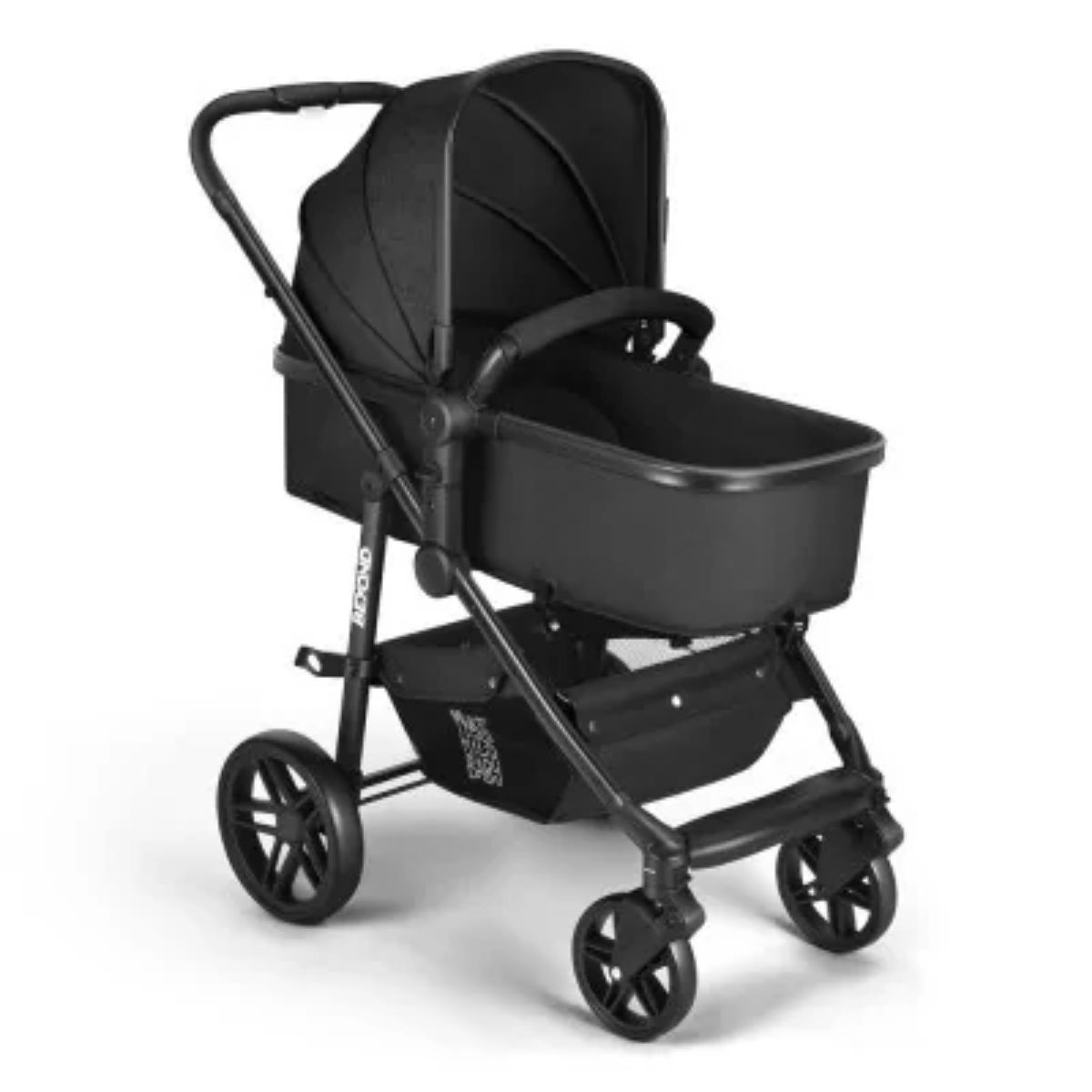 Carrinho de Bebê Beyond 2x1 Assento Moisés Até15kg Rodas Giratórias Assento Reversível Preto Multikids Baby BB428