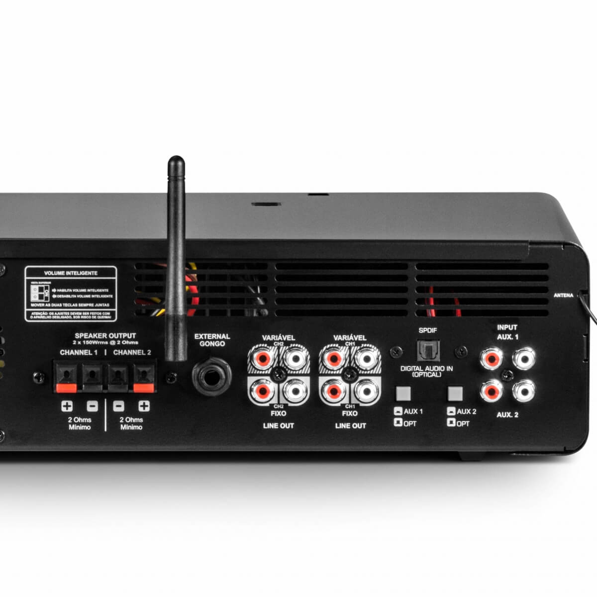 Amplificador Som Ambiente Slim 4100 Optical 2x 150W RMS 2 Ohms Classe AB RCA/FM/SD Frahm - 31994