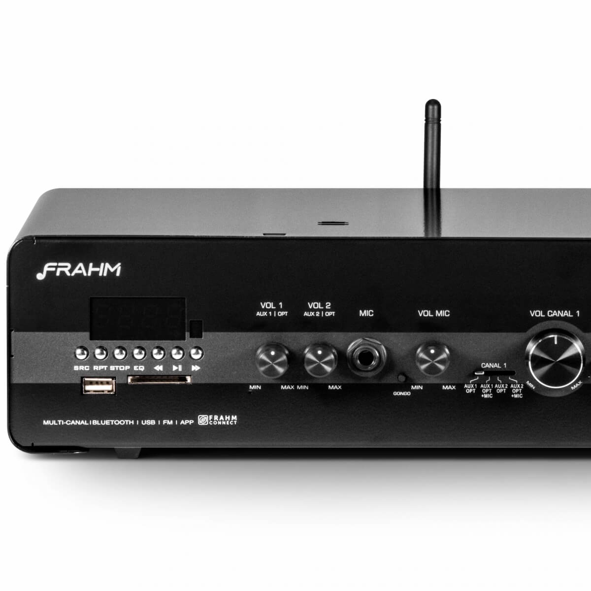 Amplificador Som Ambiente Slim 4100 Optical 2x 150W RMS 2 Ohms Classe AB RCA/FM/SD Frahm - 31994