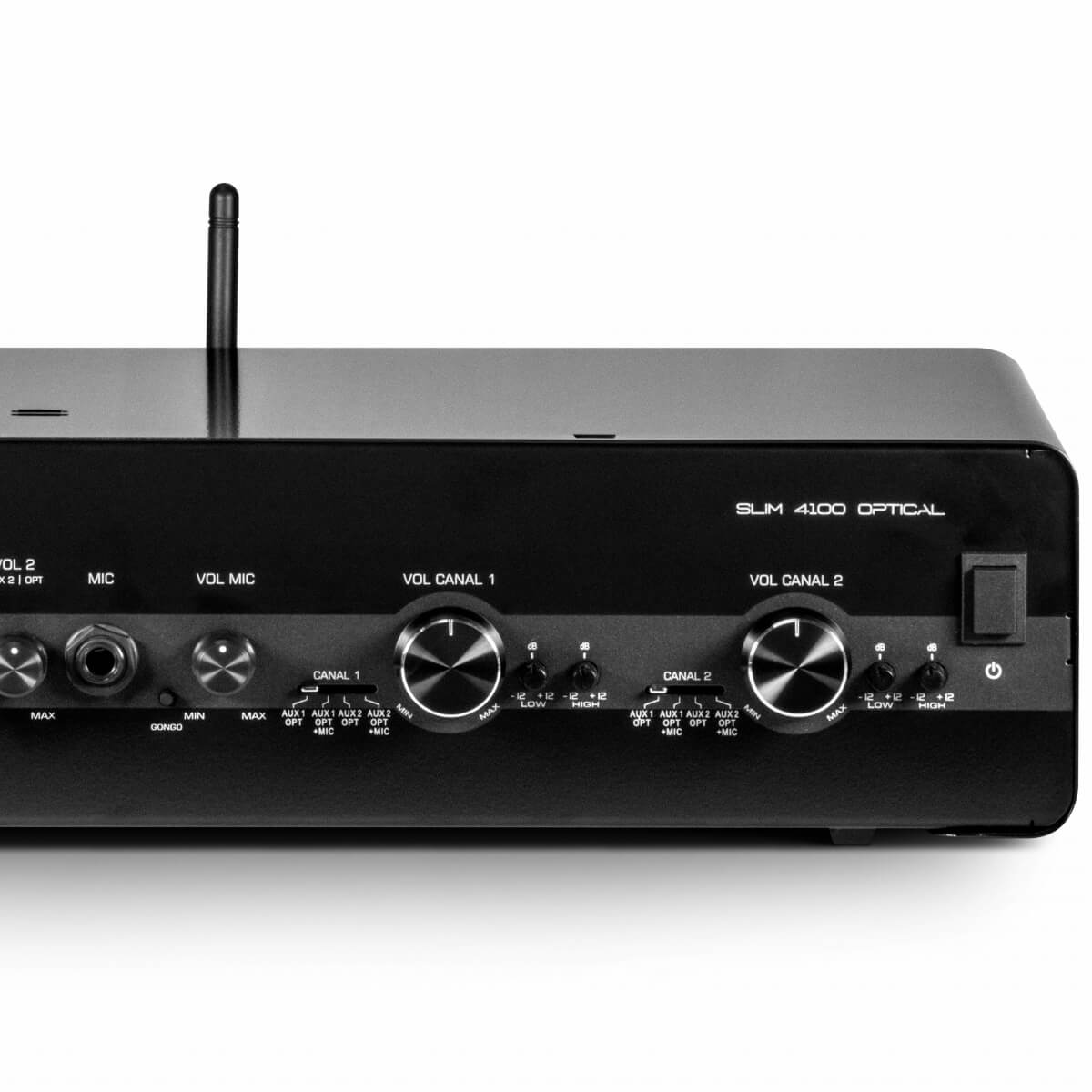Amplificador Som Ambiente Slim 4100 Optical 2x 150W RMS 2 Ohms Classe AB RCA/FM/SD Frahm - 31994