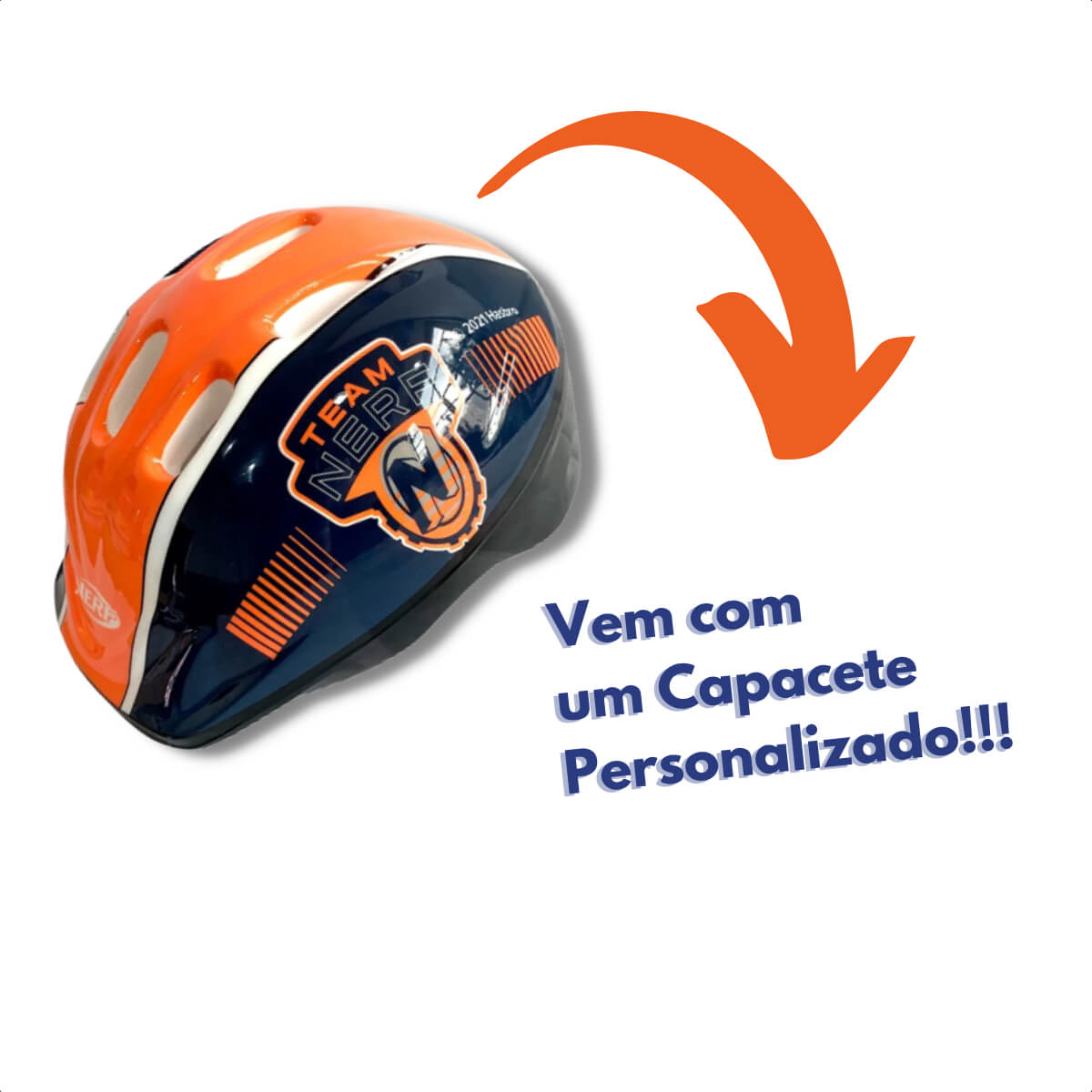 Kit de Proteção Nerf Capacete Joelheira Cotoveleira Infantil Esportes +6 anos Multikids - BR1440