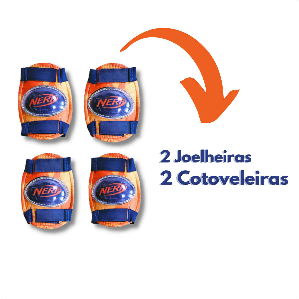 Kit de Proteção Nerf Capacete Joelheira Cotoveleira Infantil Esportes +6 anos Multikids - BR1440