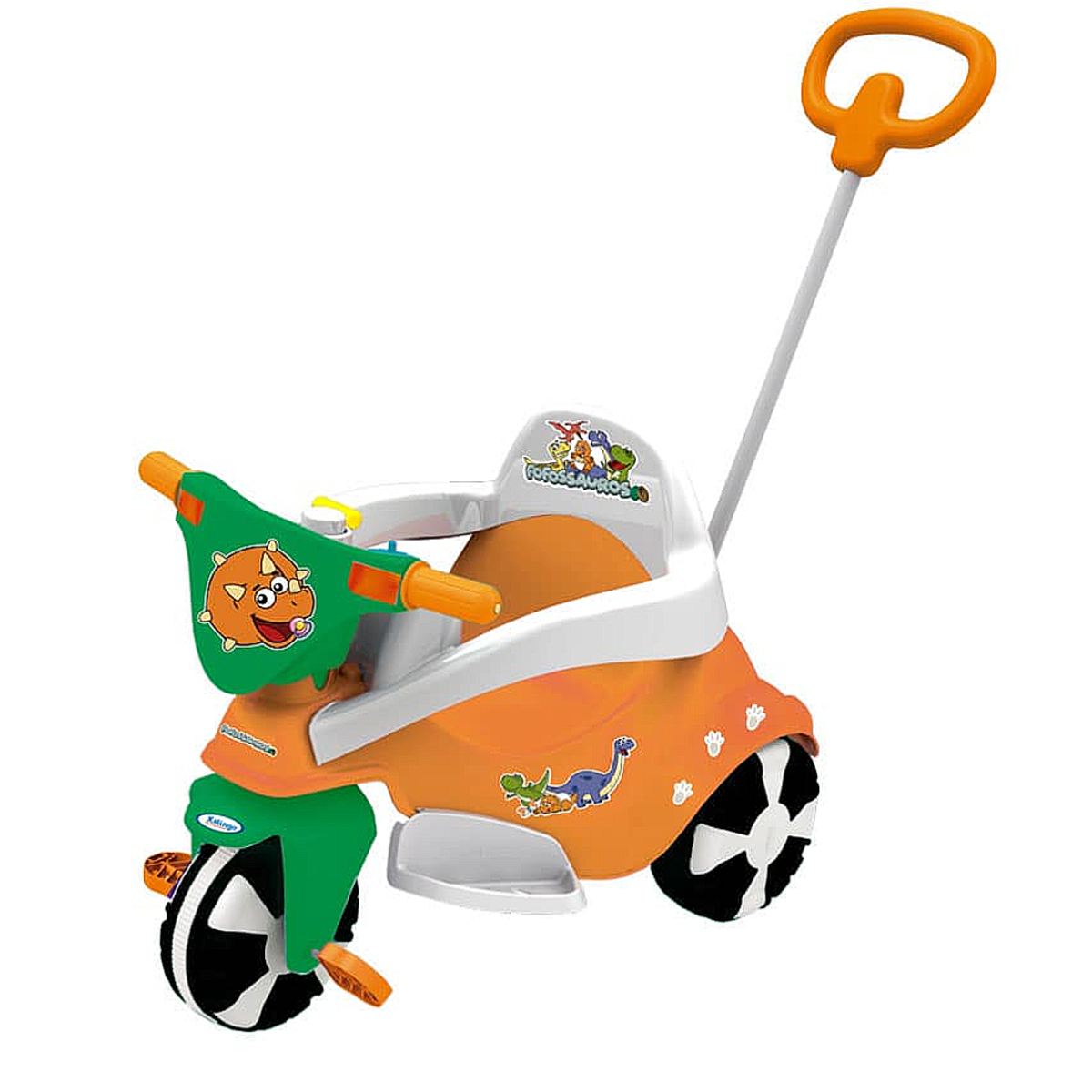 Triciclo Infantil Happy Fofossauros Até 30Kg Empurrador Xalingo - 0724.6