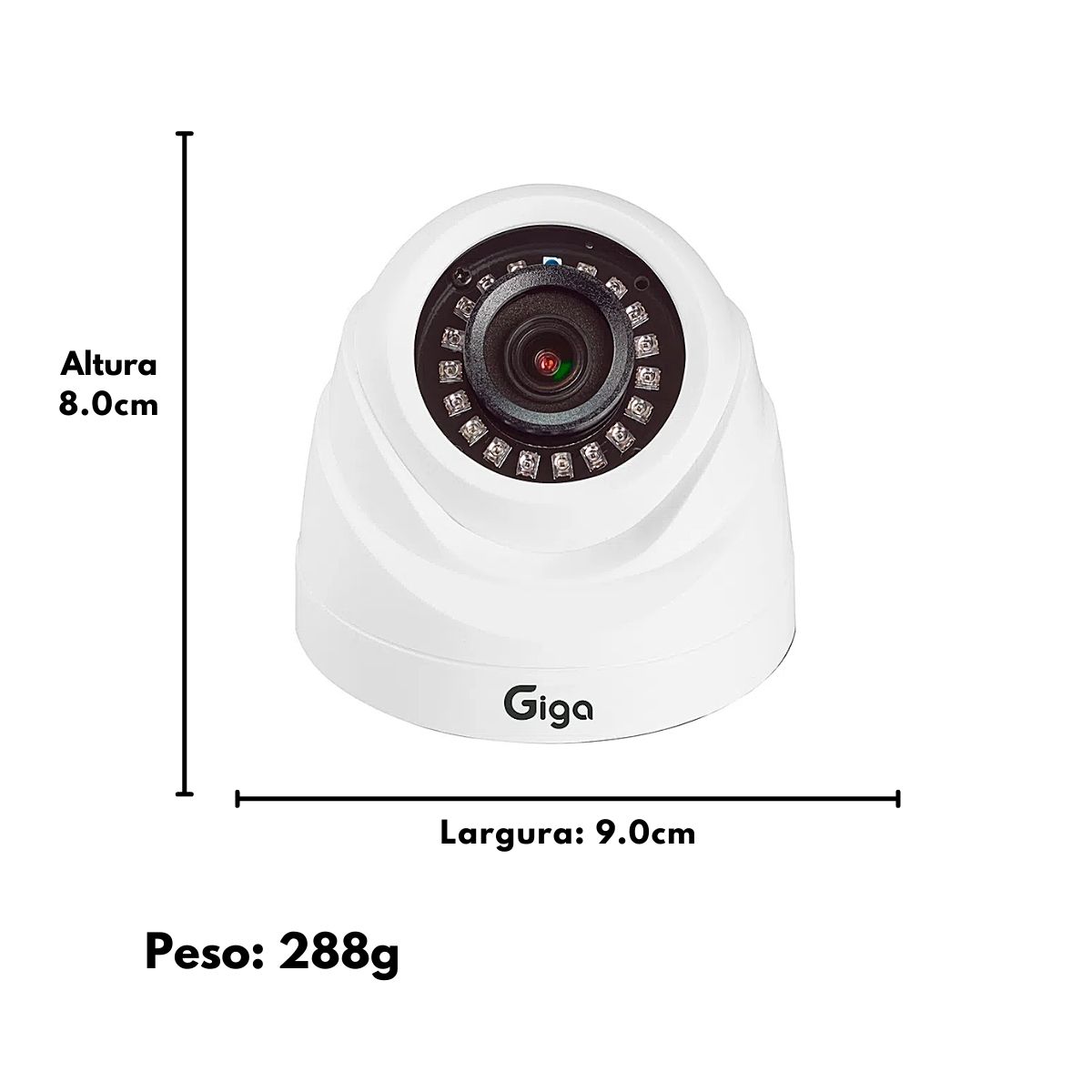 Câmera Dome Plástica 1080P Orion IR 20M Sensor Digital1/3 3.6MM 12 Led SMD D-WDR GigaGS0470A