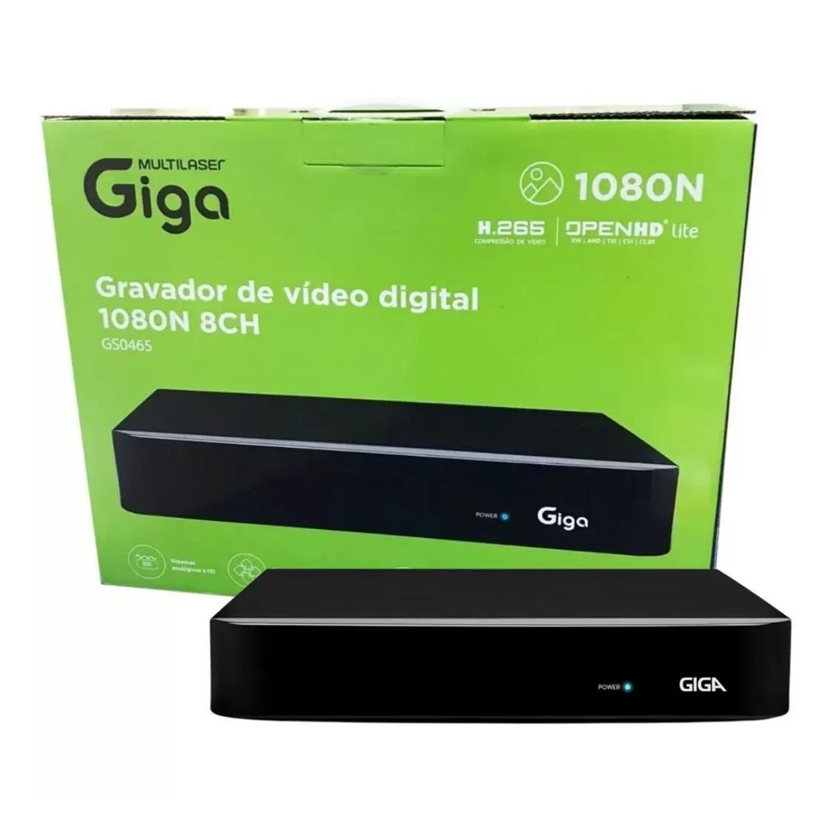 DVR Gravador de Vídeo Digital 1080N 8 Canais 960x1080 1080N  VGA e HDMI - Giga Security GS0465