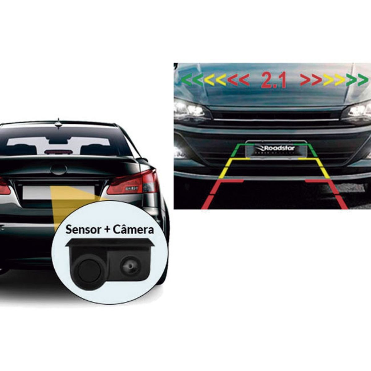 Câmera de Ré Roadstar Com Sensor Visão 170° RS230BR MI