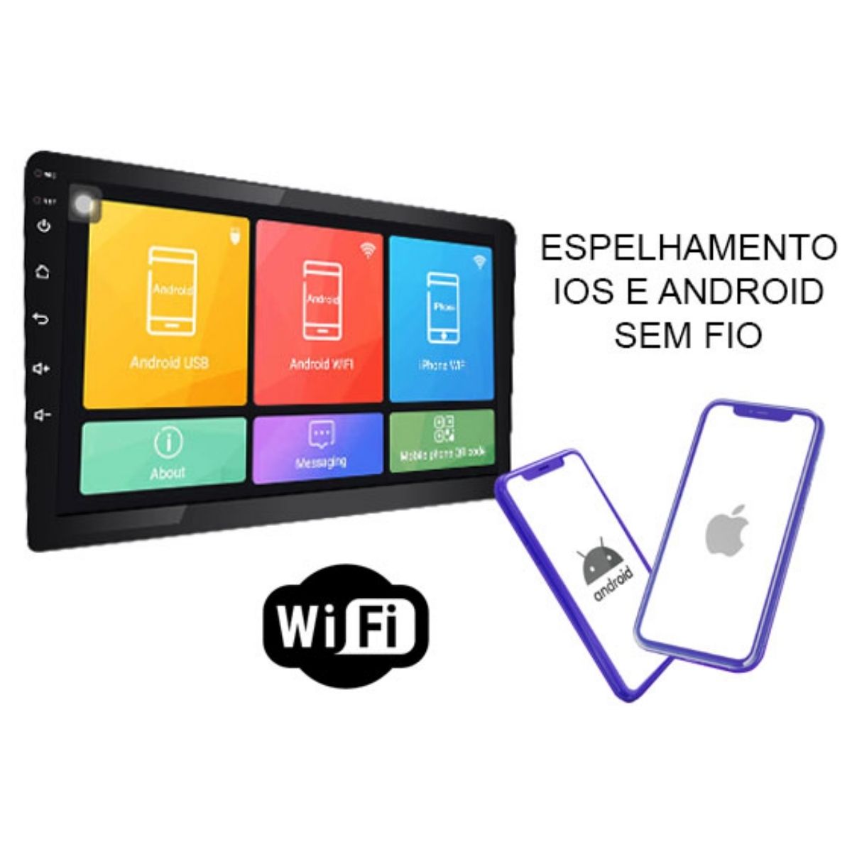 Central Multimídia 9 Pol Android 10.1 Quad Core USB/BT/WIFI/GPS/Espelhamento RS909BR MI -Roadstar