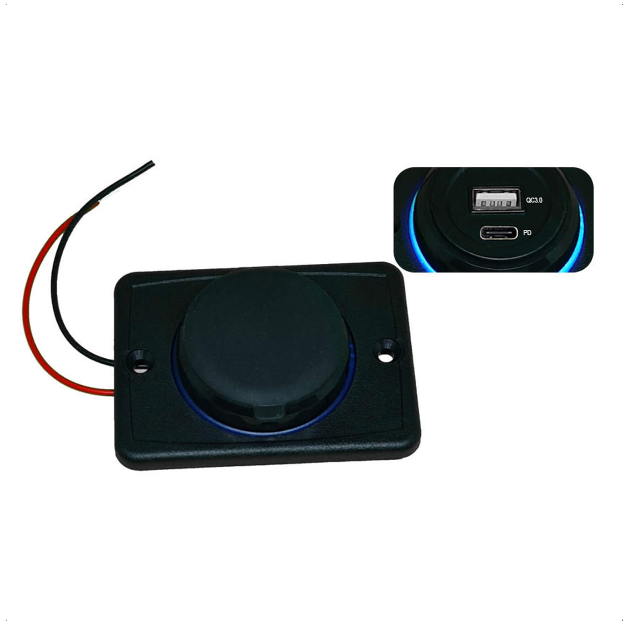 Tomada USB  Automotiva 2.1A + 1 USB-PD RS-111 3U BR -  Roadstar