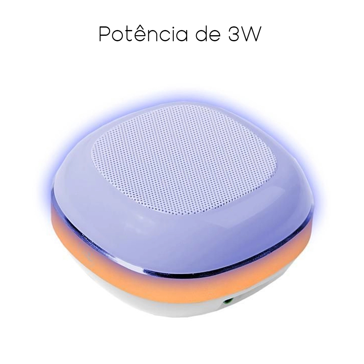 Caixa de Som Bluetooth Roadstar Box 3W Branco e Dourado com LED