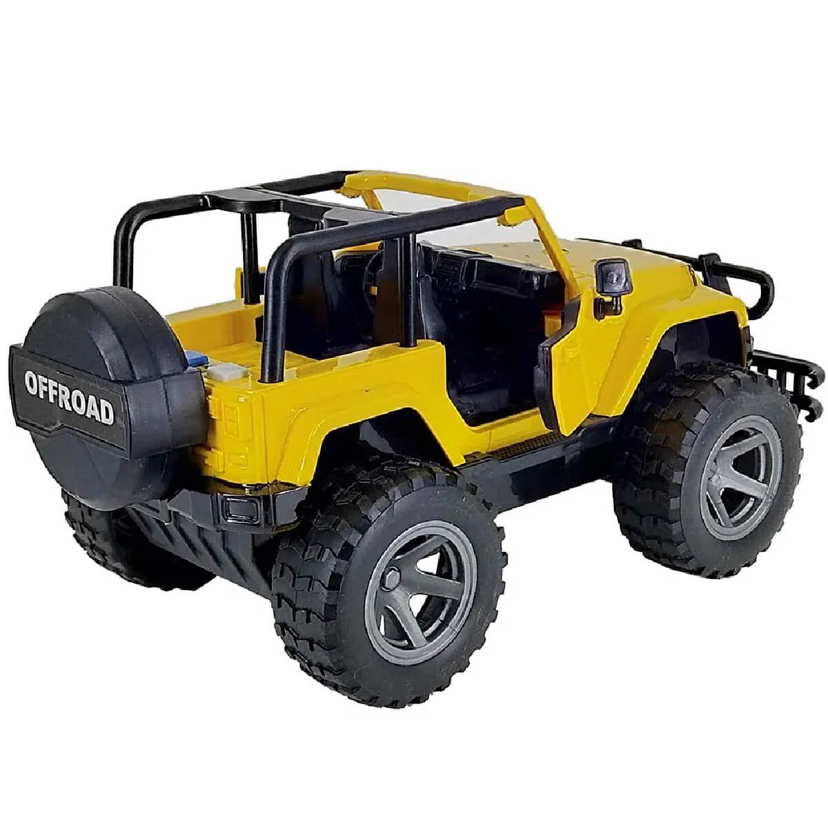 Brinquedo carrinho Off Road Trail Amarelo 1:16 com Luz, Som e Fricção - Shiny Toys 545