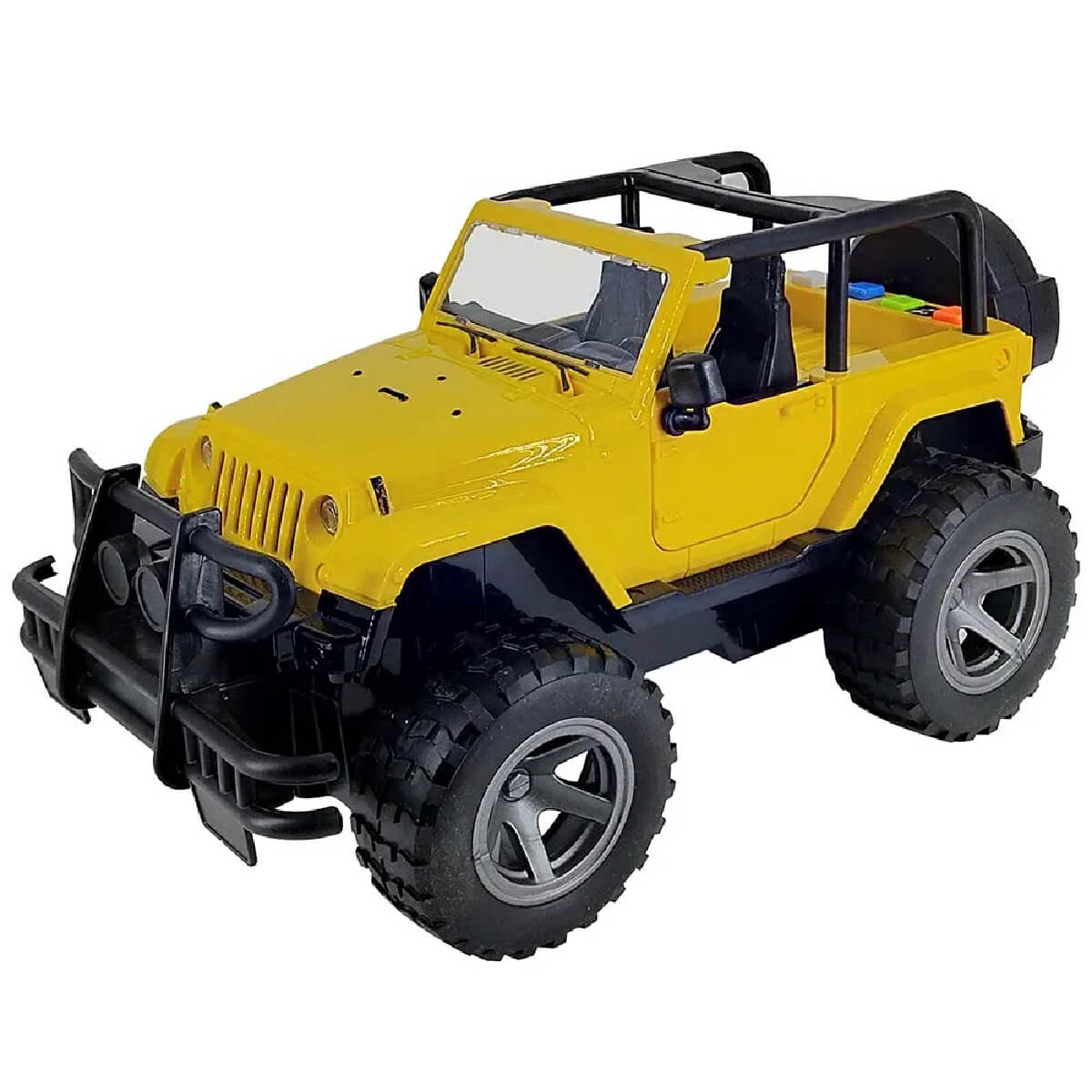Brinquedo carrinho Off Road Trail Amarelo 1:16 com Luz, Som e Fricção - Shiny Toys 545