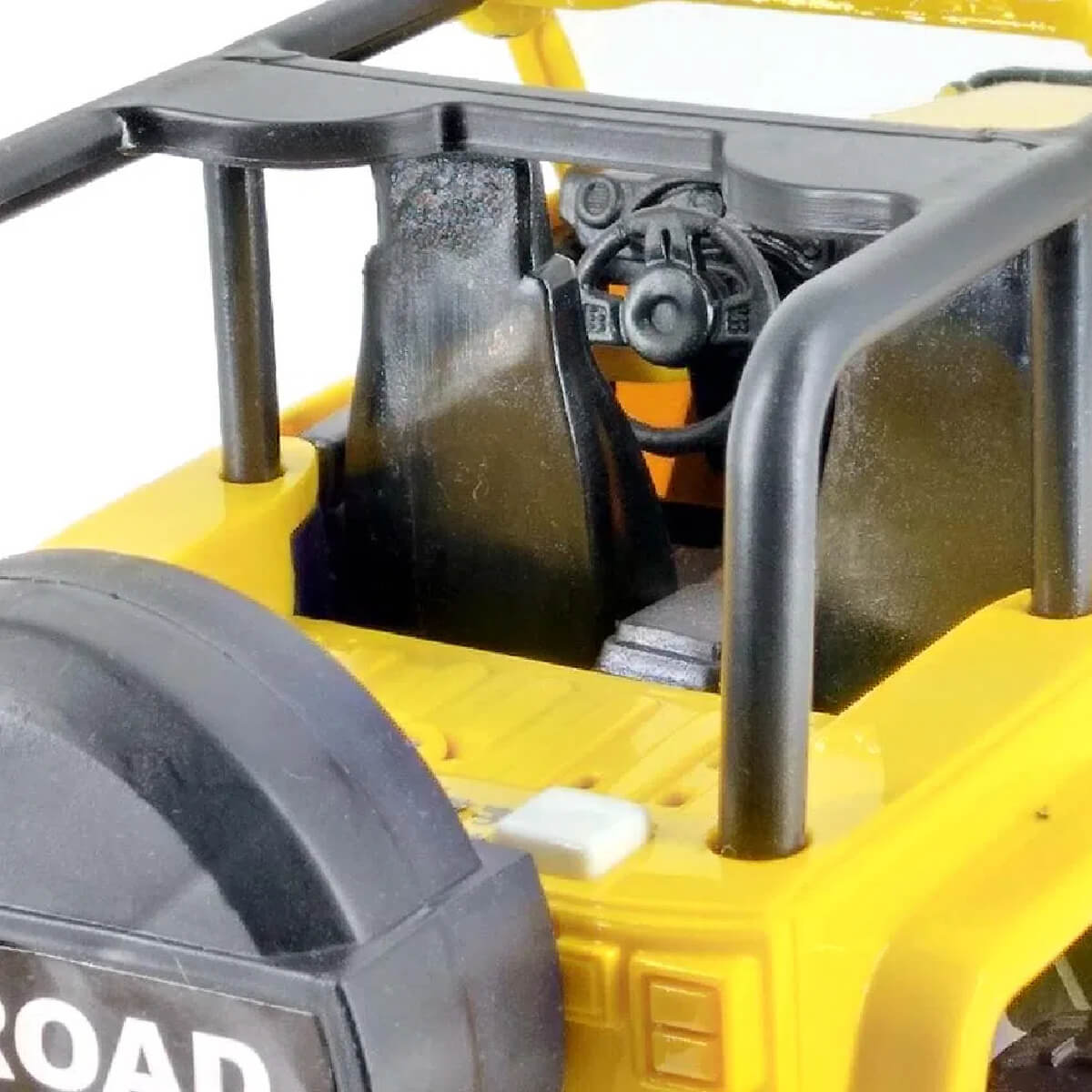 Brinquedo carrinho Off Road Trail Amarelo 1:16 com Luz, Som e Fricção - Shiny Toys 545