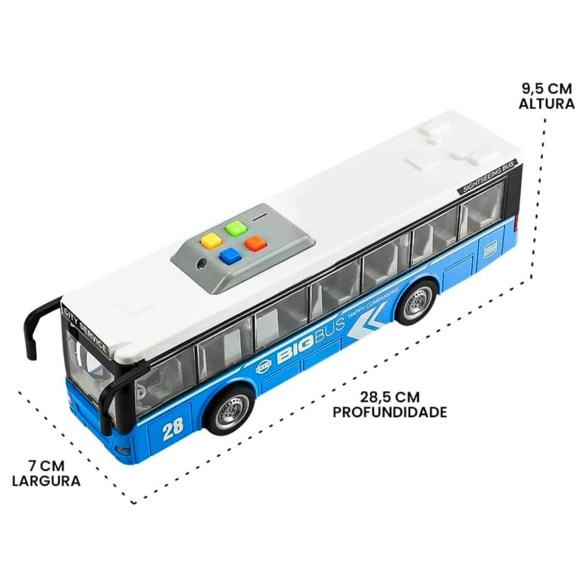 Brinquedo Ônibus Escolar de Fricção 1:16 com Luz e Som Shiny Toys - 627