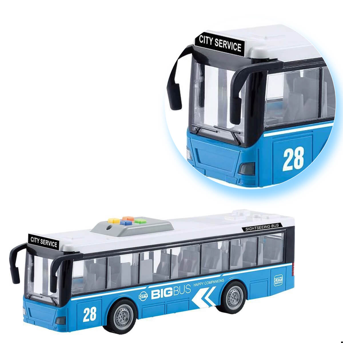 Brinquedo Ônibus de Friccao 1:16 com Luz e Som Shiny Toys - 626