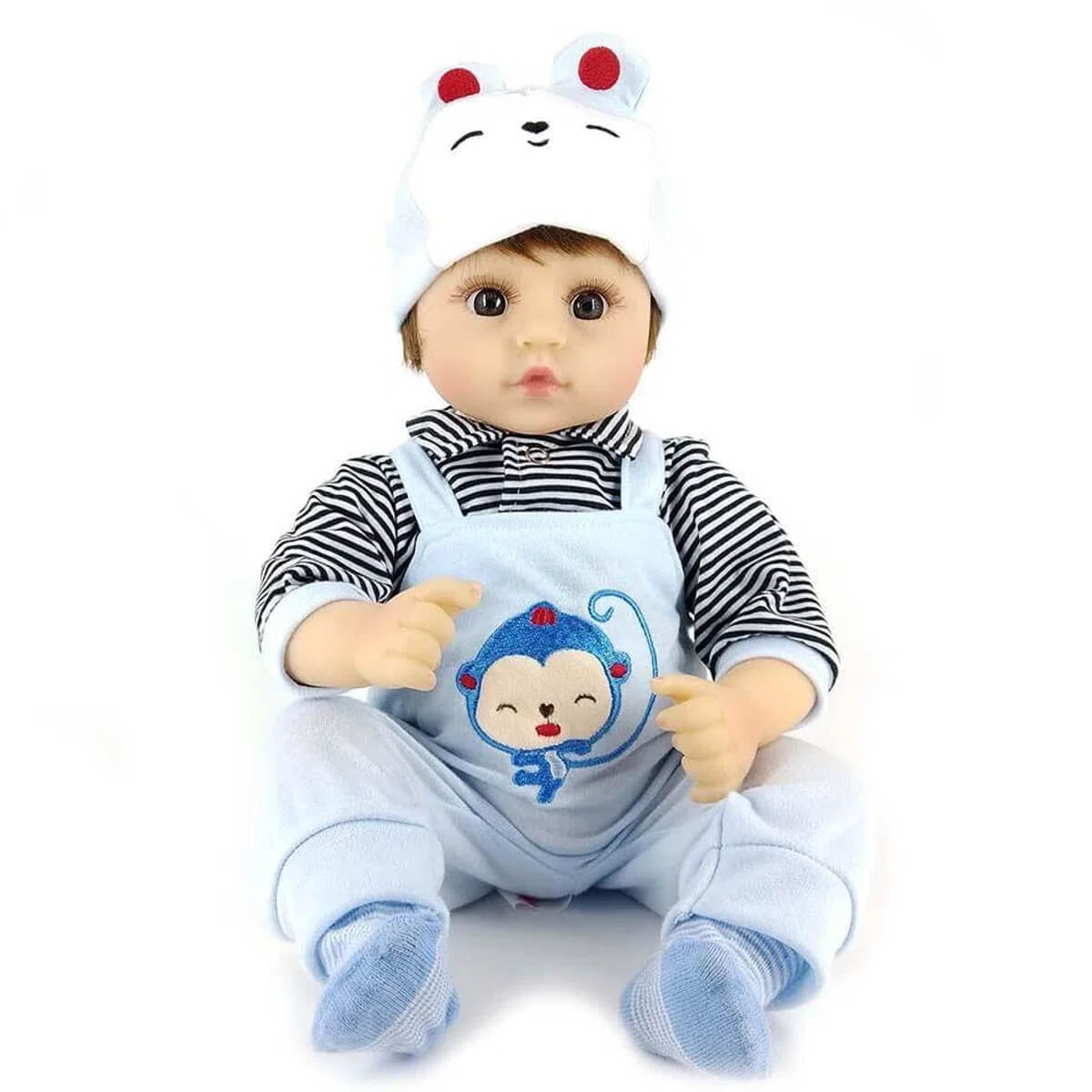 Boneca Bebe Reborn Laura Baby Dreams Nuno com Mecanismo  Ri, Chora e Faz Som - Shiny Toys 000685