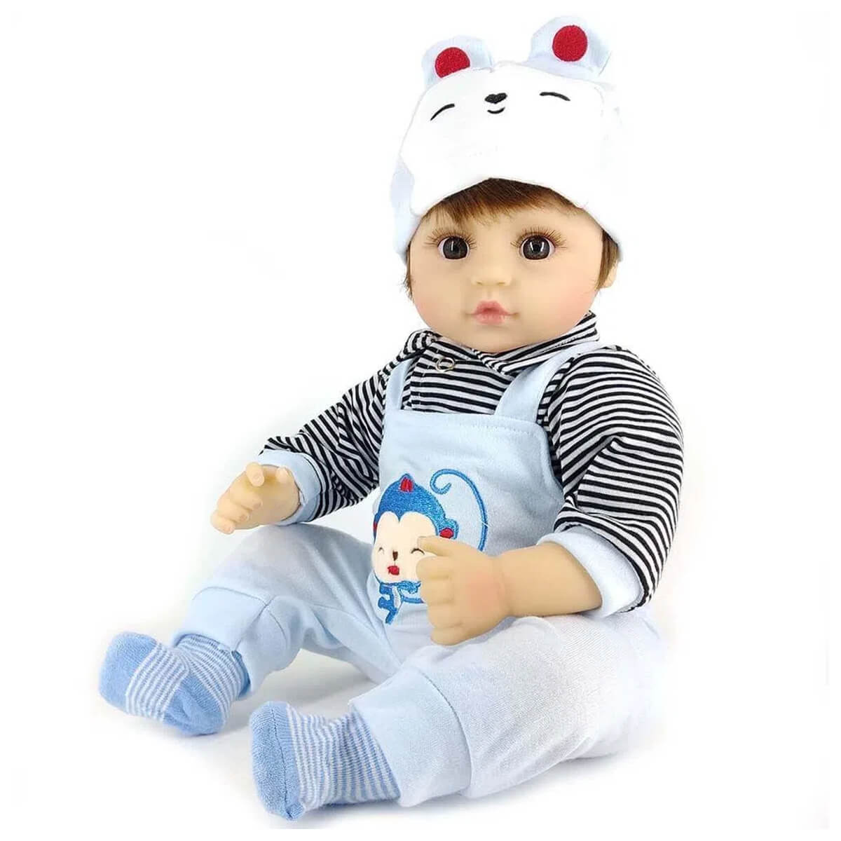 Boneca Bebe Reborn Laura Baby Dreams Nuno com Mecanismo  Ri, Chora e Faz Som - Shiny Toys 000685