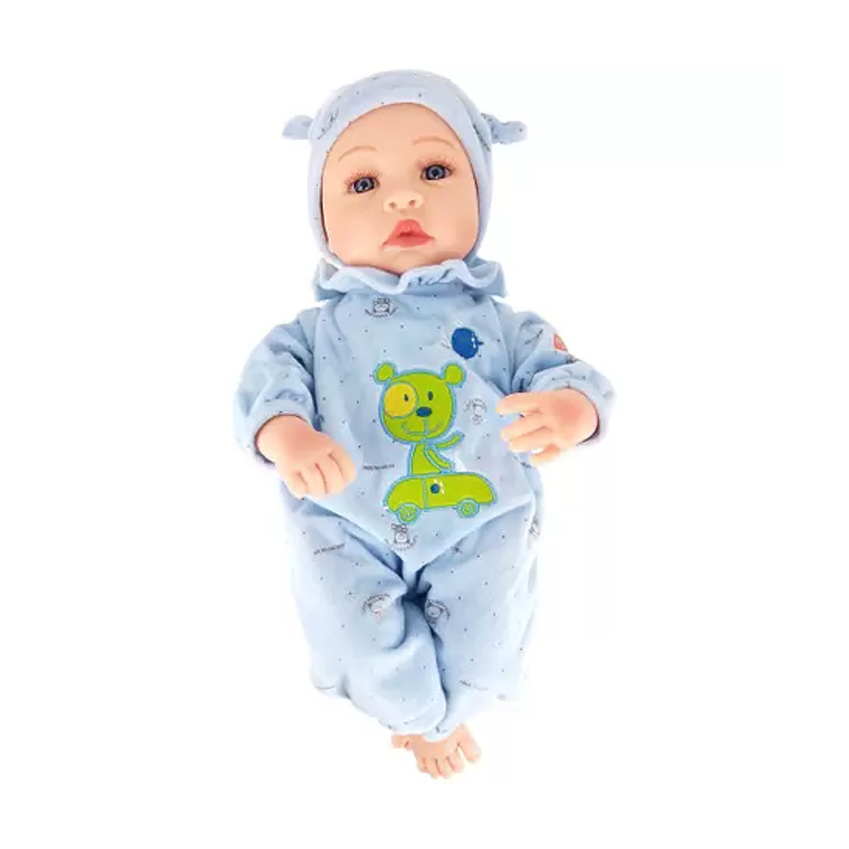 Boneca Bebê Reborn Laura Baby Cry Valentim 6 Acessórios Mecanismo Ri Chora e Faz Som Toys 000536