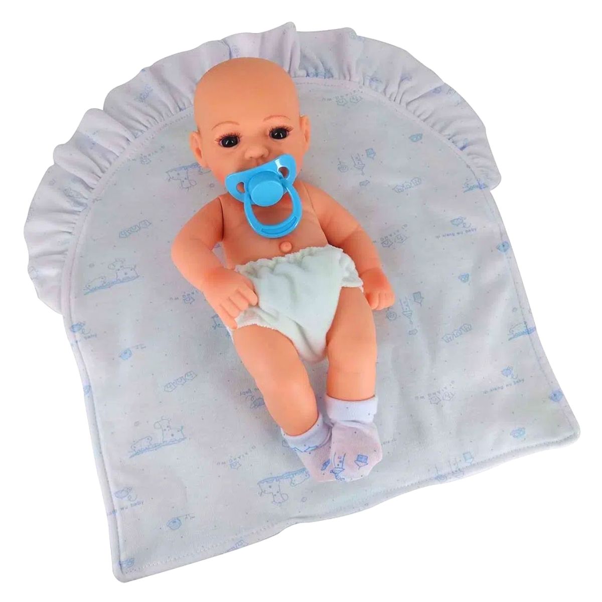 Boneca Bebê Reborn Laura Baby Mini Lino 100% Vinil Com Carteira de Vacinação e outros Acessórios