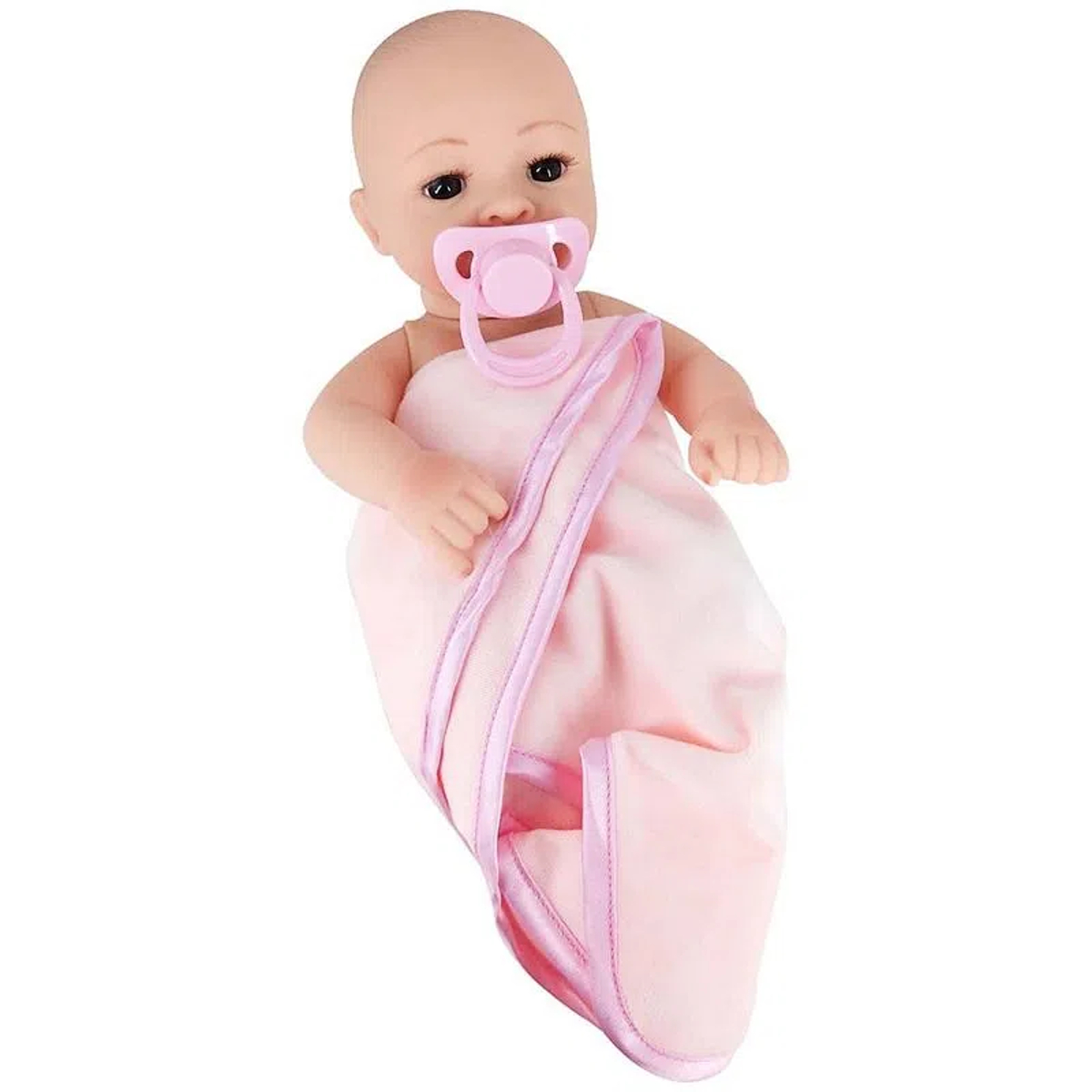 Boneca Bebe Reborn Laura Baby Mini Jolie 100% Vinil Macio 3 Acessórios Enxoval Completo Toys 00543
