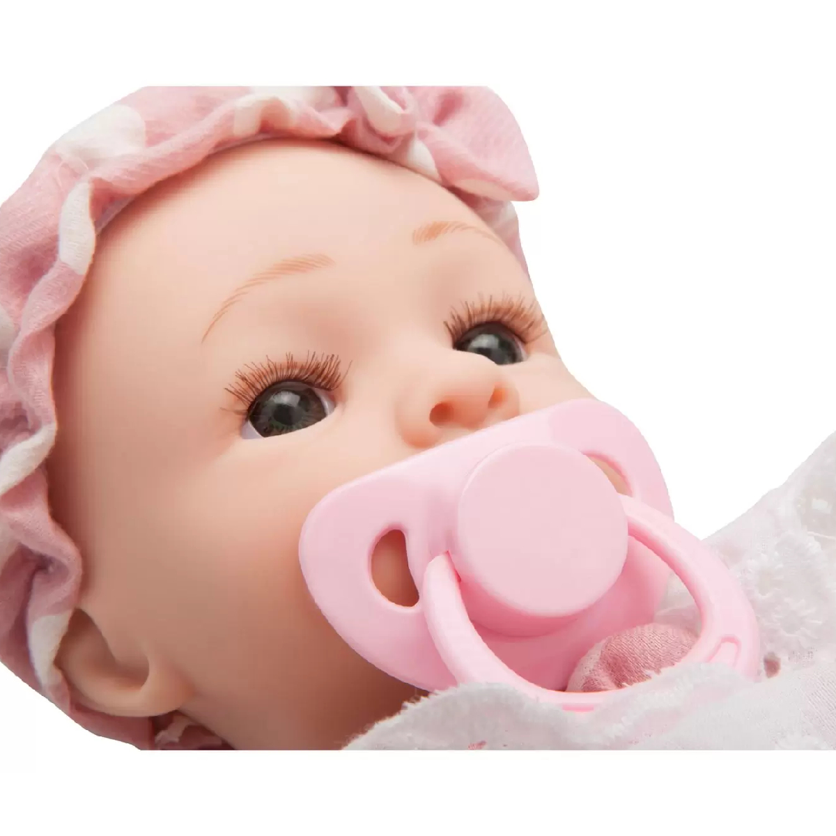 Boneca Bebê Reborn Laura Mini Lauren 100% Vinil Siliconado Completo 3 Acessórios Shiny Toys 000544