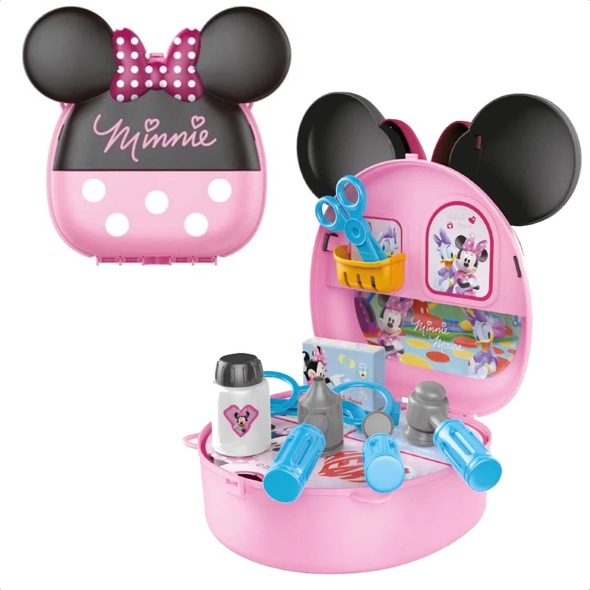 Brinquedo Maleta de Médica Minnie com Acessórios Alça Faz de Conta Brincadeira Multikids - BR1558