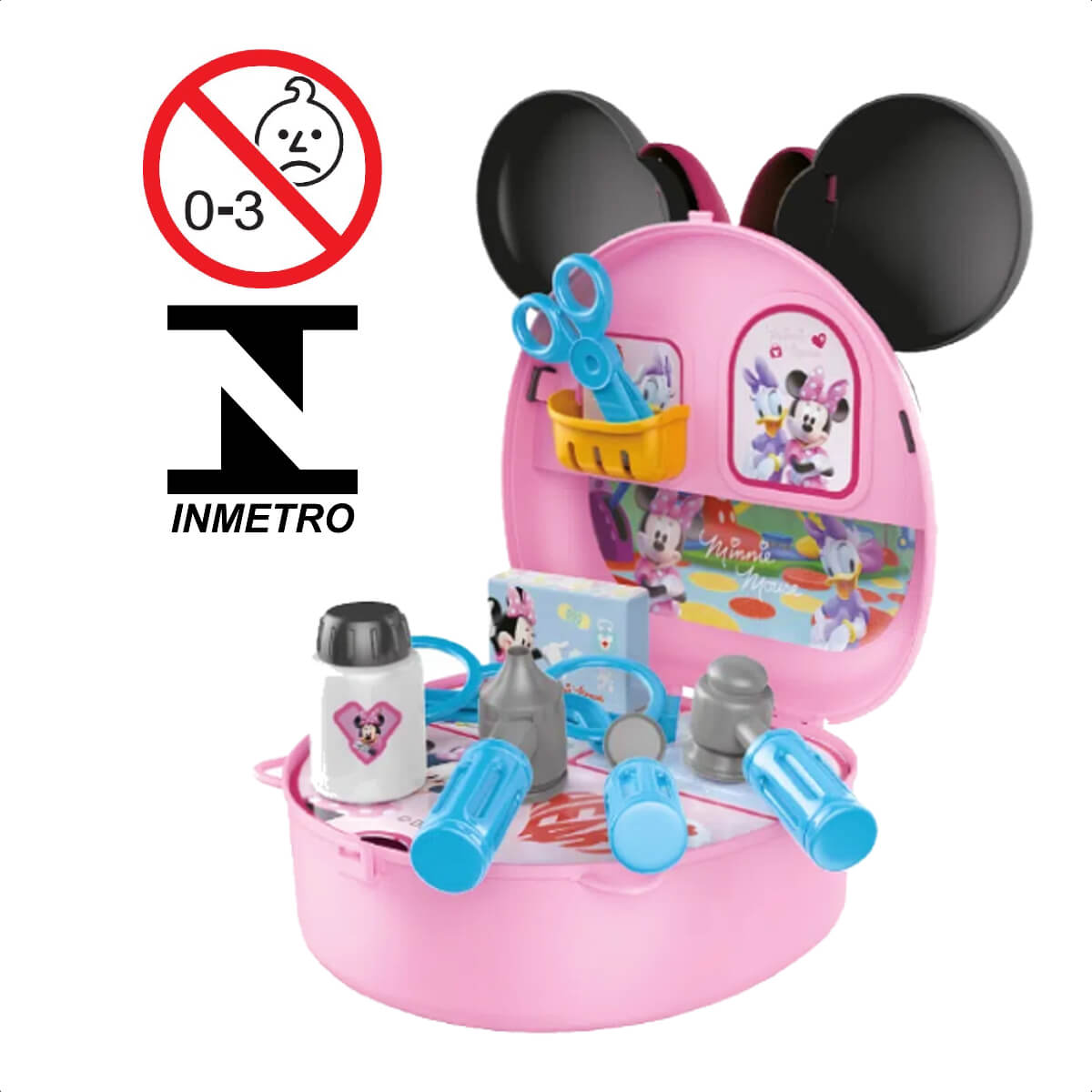 Brinquedo Maleta de Médica Minnie com Acessórios Alça Faz de Conta Brincadeira Multikids - BR1558