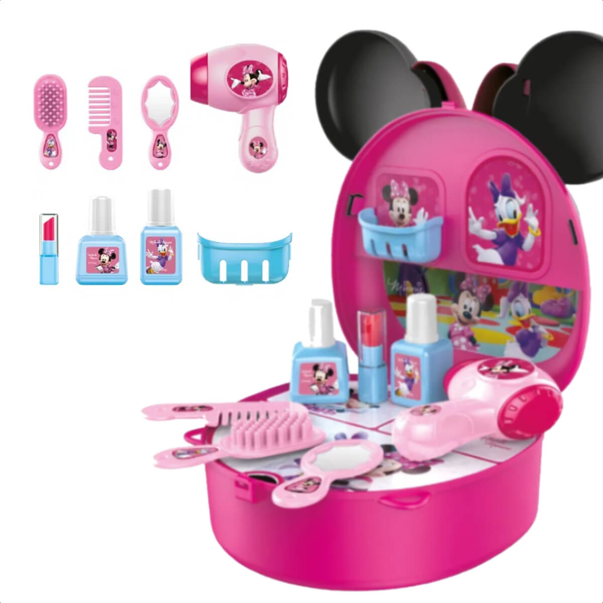 Brinquedo Maleta com Alça Cabeleireira Minnie com Acessórios Brincadeira Multikids - BR1560
