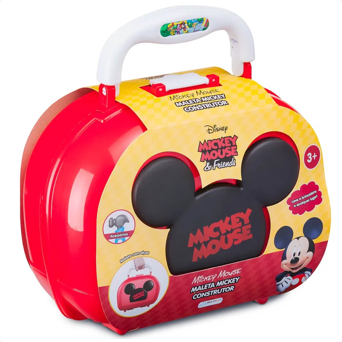 Brinquedo Maleta Mickey Construtor com Acessórios Faz de Conta Diversão Multikids - BR1564