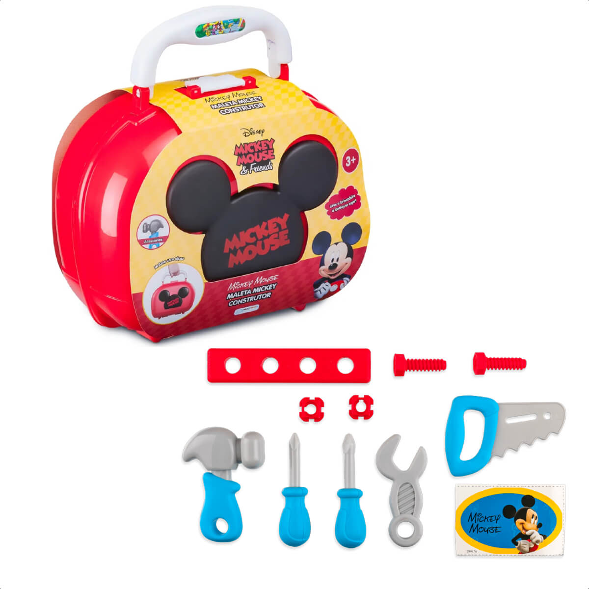 Brinquedo Maleta Mickey Construtor com Acessórios Faz de Conta Diversão Multikids - BR1564