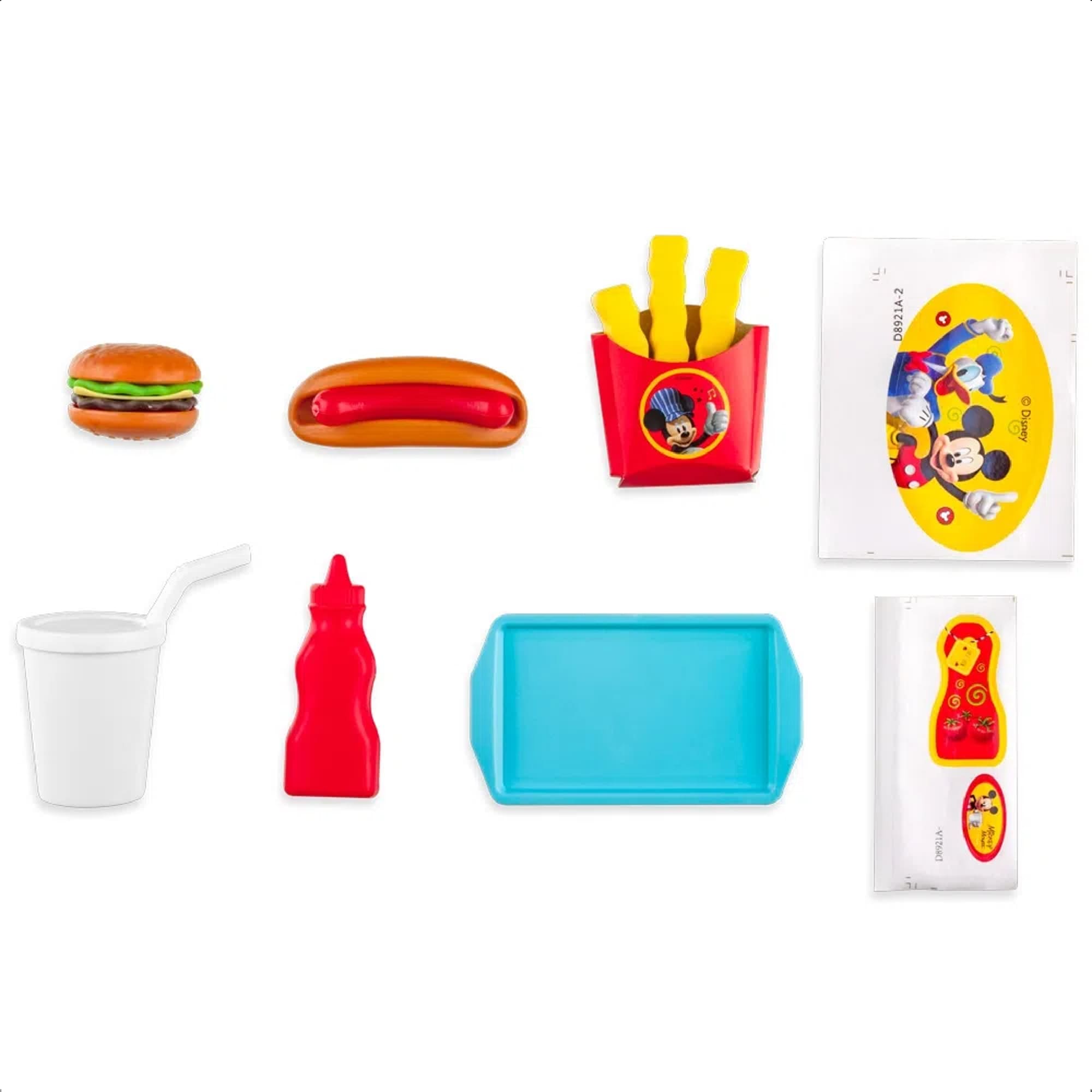 Brinquedo Maleta Mickey Hamburgueria 7 Acessórios +3 Anos Criatividade Multikids - BR1565