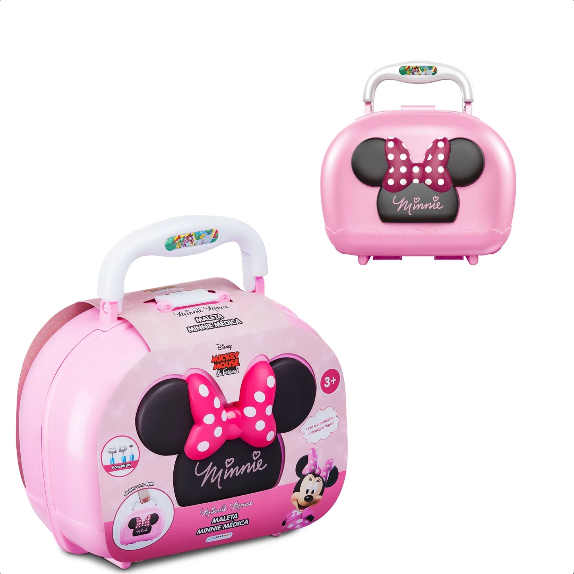 Brinquedo Maleta Minnie Médica 7 Acessórios +3 Anos Rosa Multikids - BR1566