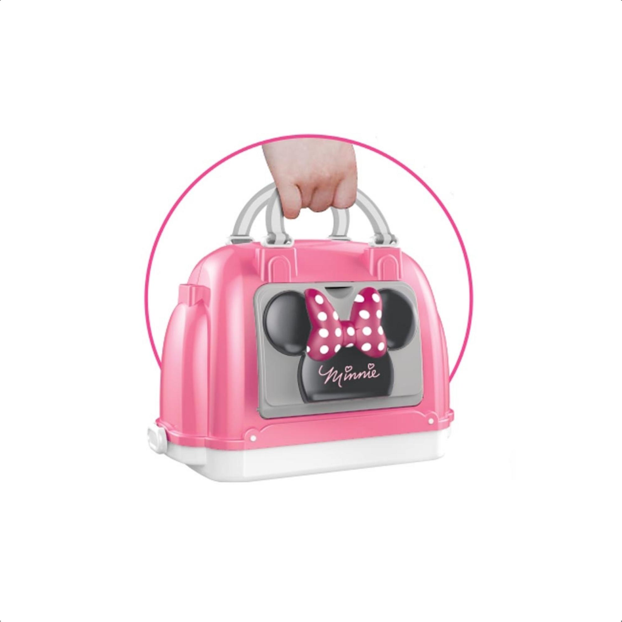 Brinquedo Maleta 3 Em 1 Mercado Da Minnie Com Som E Acessórios +3 Anos Rosa Multikids - BR1570