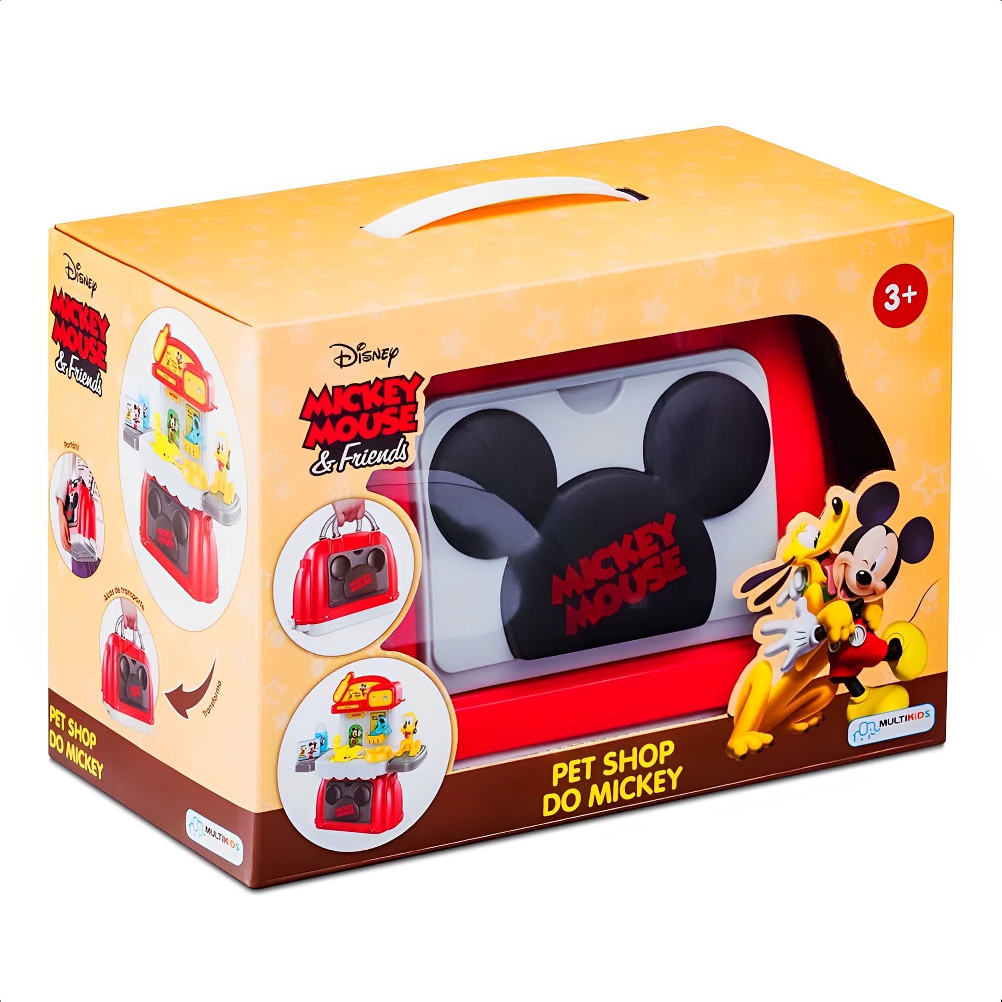 Brinquedo Infantil Maleta 3 Em 1 Pet Shop Do Mickey Com Acessórios E Alça Multikids - BR1571