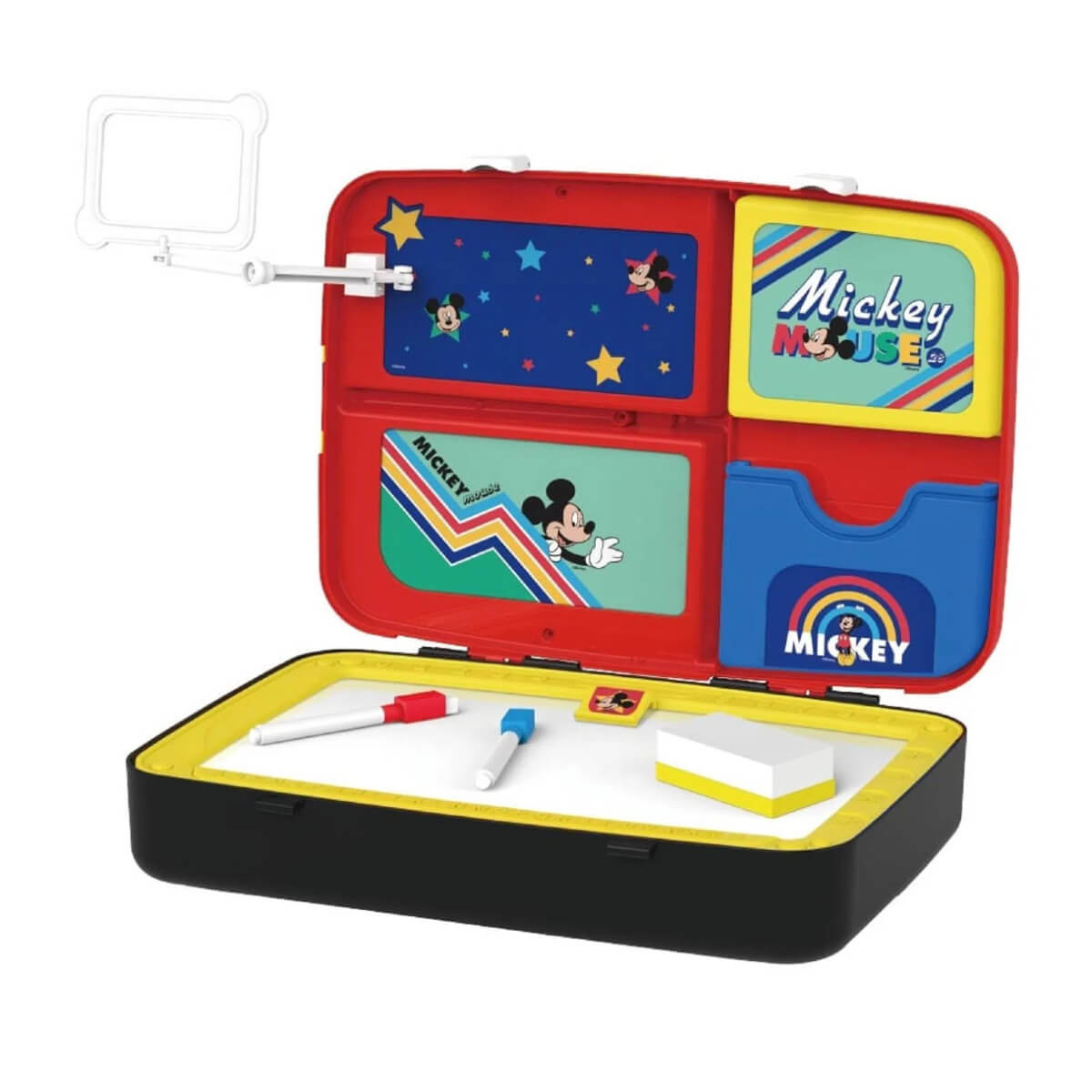 Mochila De Atividades Infantil Mickey 2 em 1 Vermelho e Preto Canetinhas Multikids BR1587
