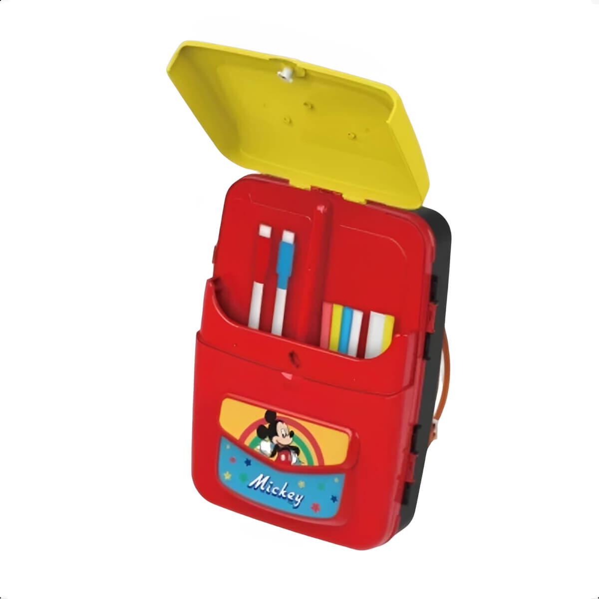 Mochila De Atividades Infantil Mickey 2 em 1 Vermelho e Preto Canetinhas Multikids BR1587
