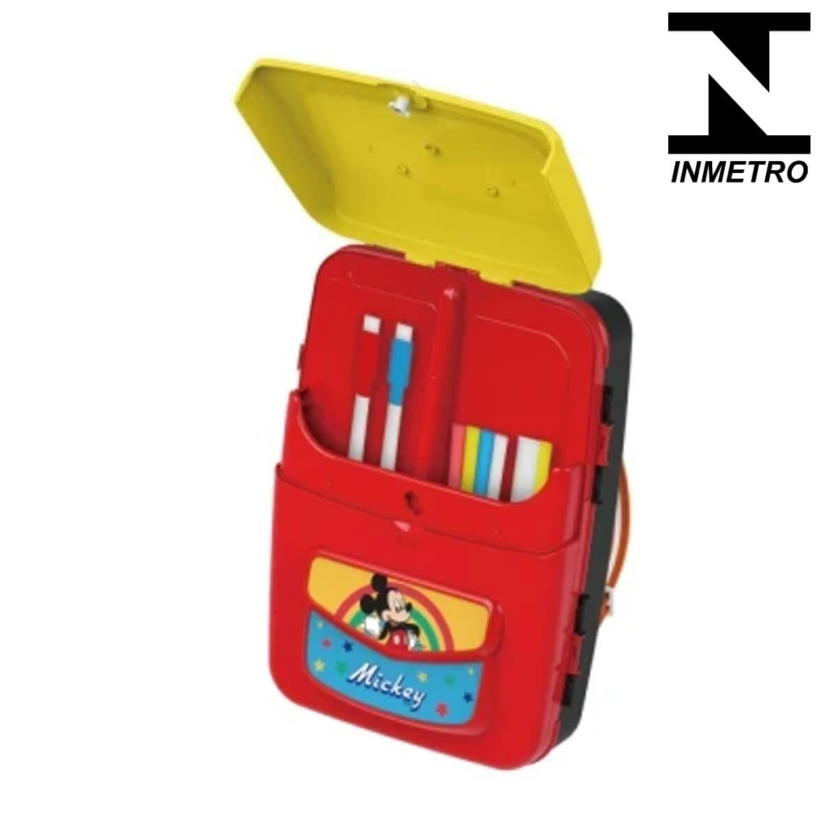 Mochila De Atividades Infantil Mickey 2 em 1 Vermelho e Preto Canetinhas Multikids BR1587