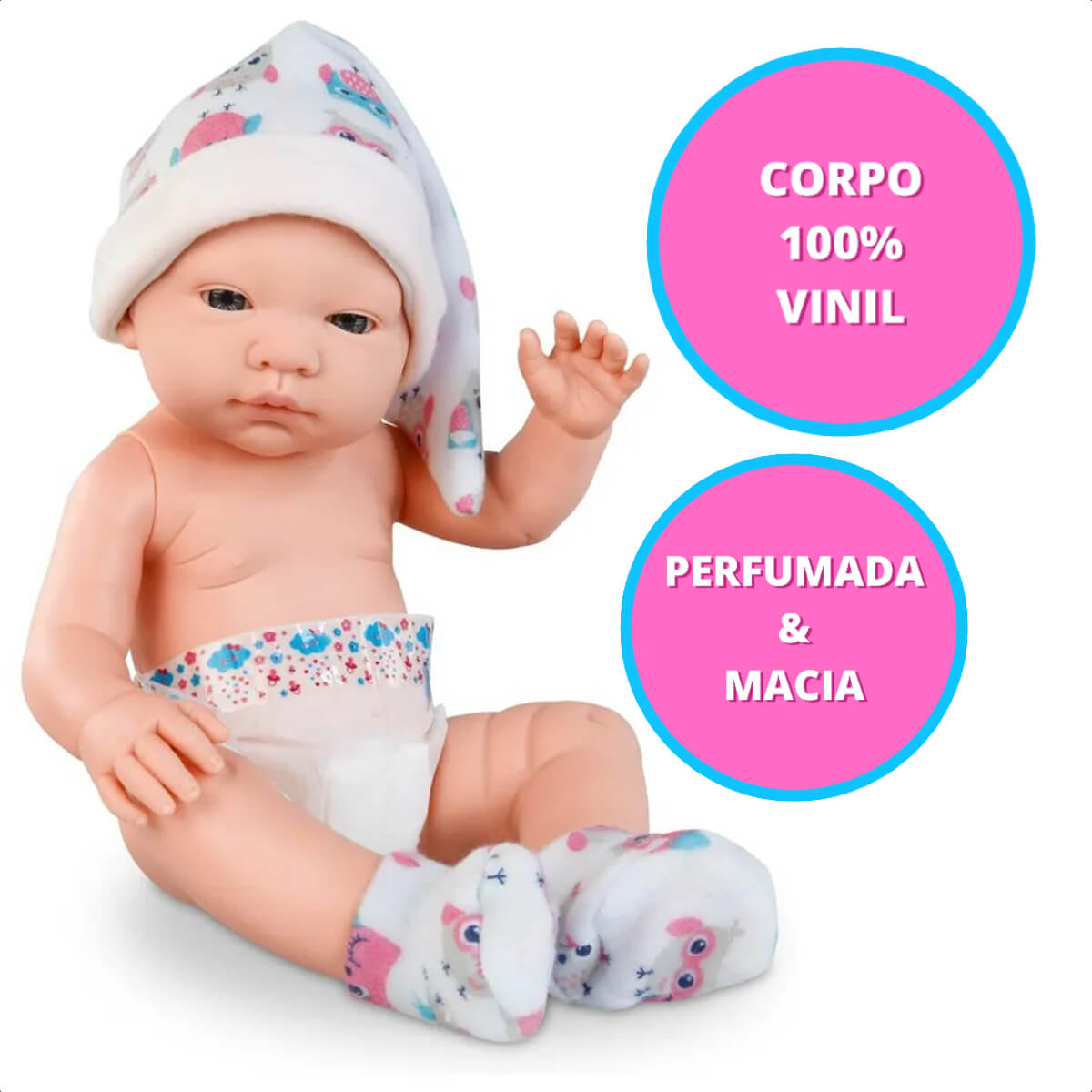 Boneca Reborn Daily Care em Vinil Macio com Acessórios Médicos Faz de Conta Omg Kids 4907