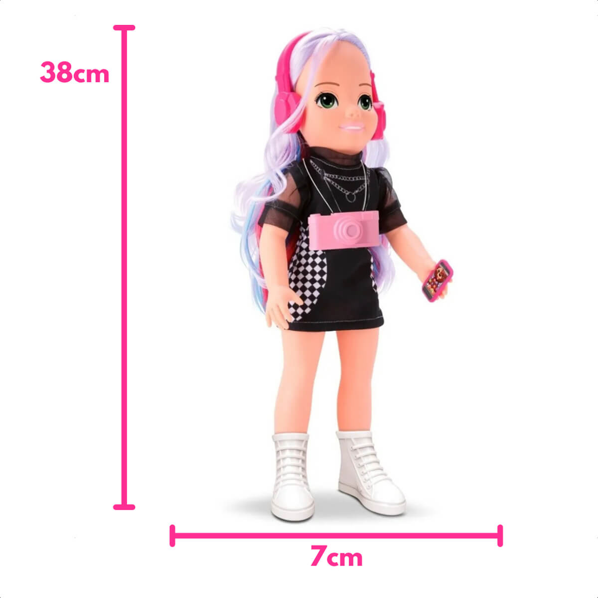 Brinquedo Boneca Girls Life Music 100% Vinil Acessórios Faz de Conta Brincadeira Omg Kids - 4910