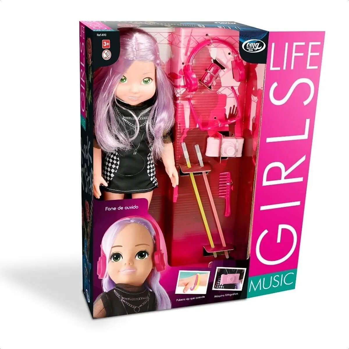 Brinquedo Boneca Girls Life Music 100% Vinil Acessórios Faz de Conta Brincadeira Omg Kids - 4910