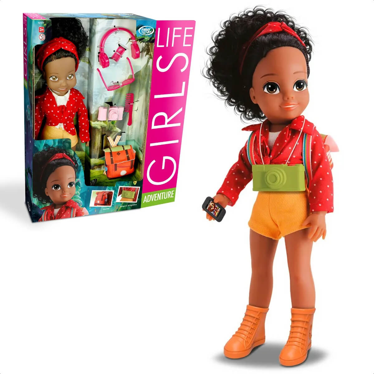 Brinquedo Boneca Girls Life Adventure 100% Vinil Acessórios Faz de Conta Brincadeira Omg Kids-4911
