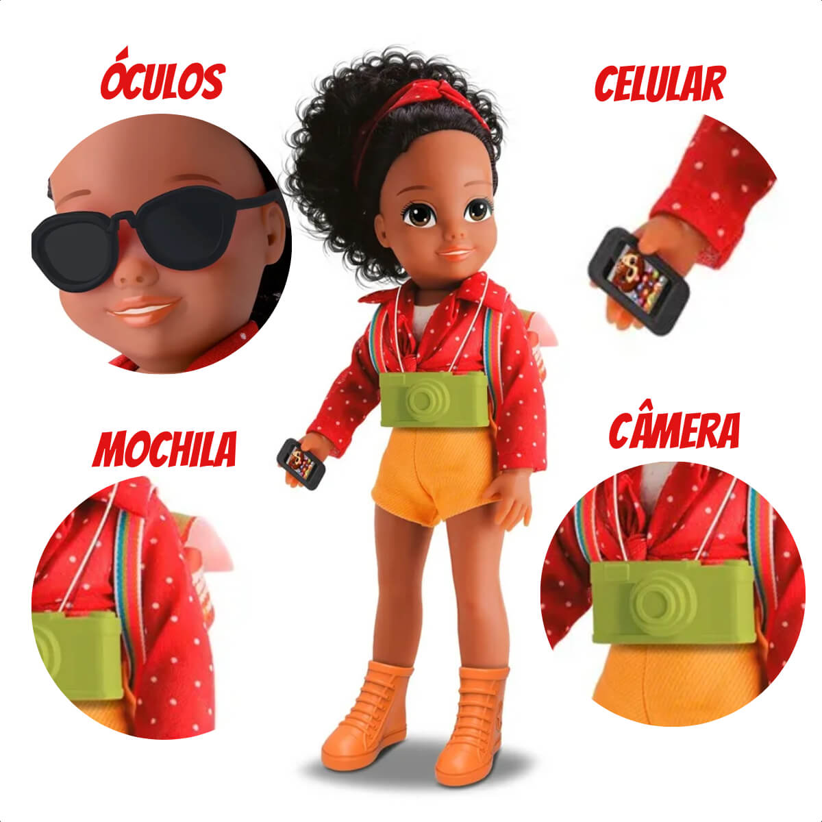Brinquedo Boneca Girls Life Adventure 100% Vinil Acessórios Faz de Conta Brincadeira Omg Kids-4911