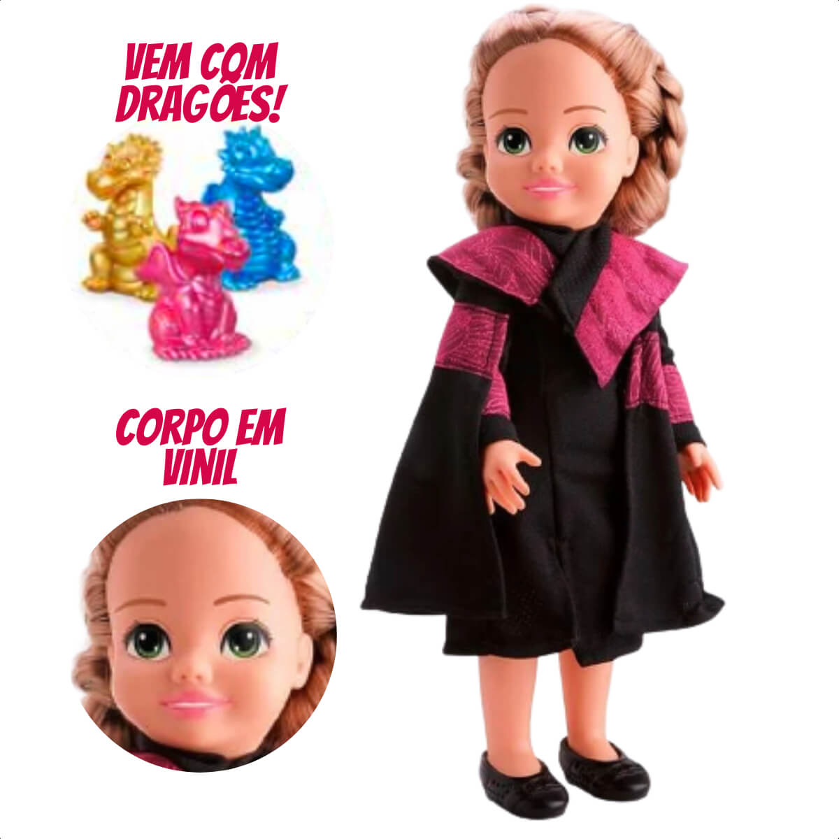 Brinquedo Boneca Princesa Aisha 100% Vinil Treinadora de Dragões Faz de Conta Omg Kids-4912