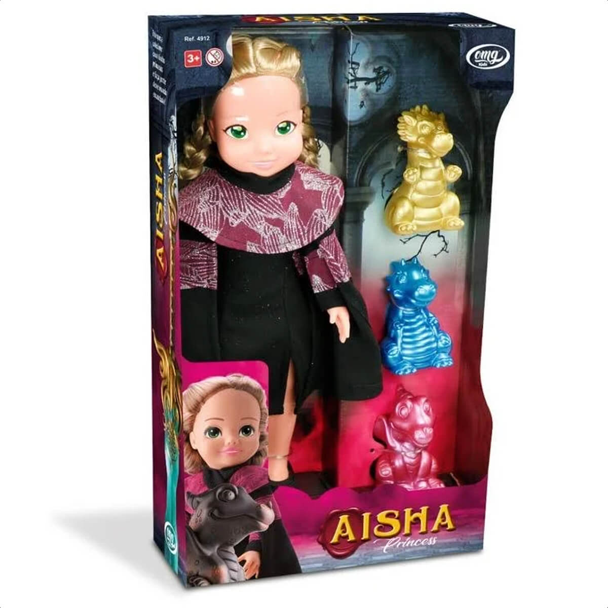 Brinquedo Boneca Princesa Aisha 100% Vinil Treinadora de Dragões Faz de Conta Omg Kids-4912