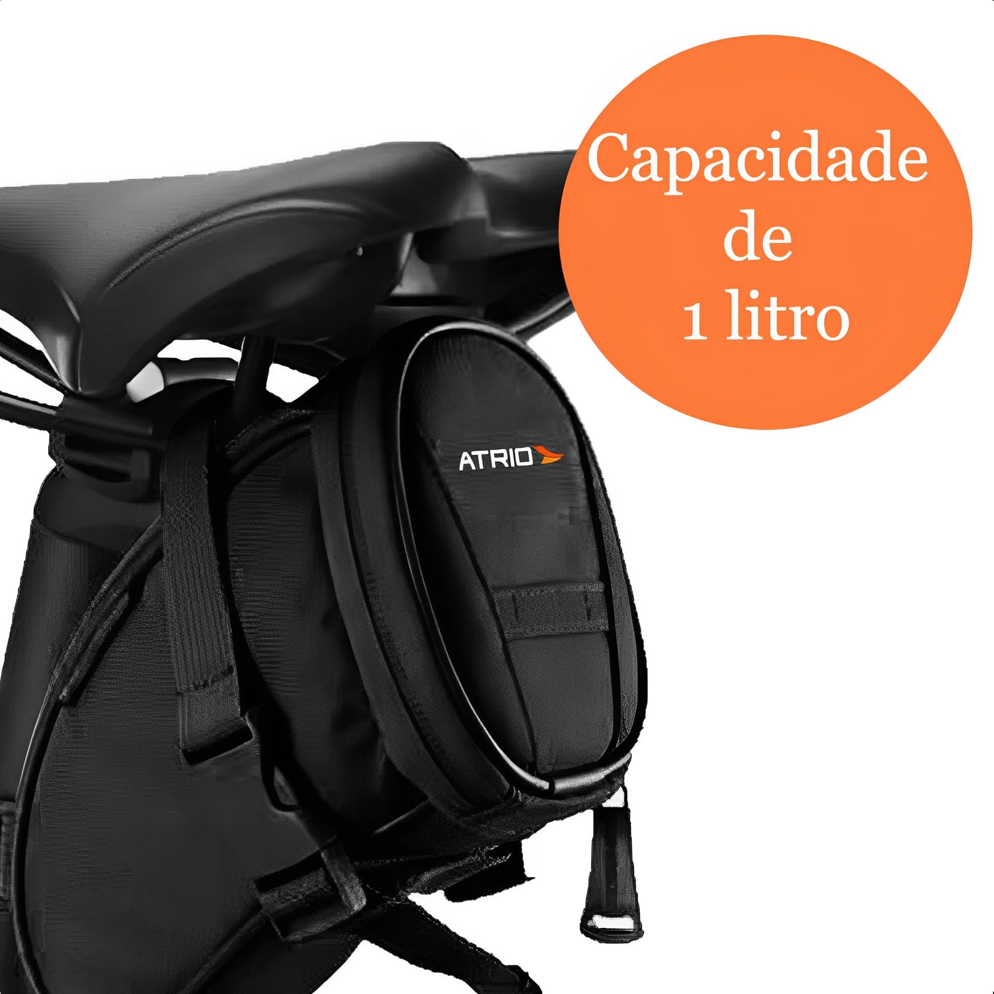 Bolsa De Selim P/ Bicicleta de 1L Resistente A Água Logo Refletivo Bolso Interno Atrio BI093
