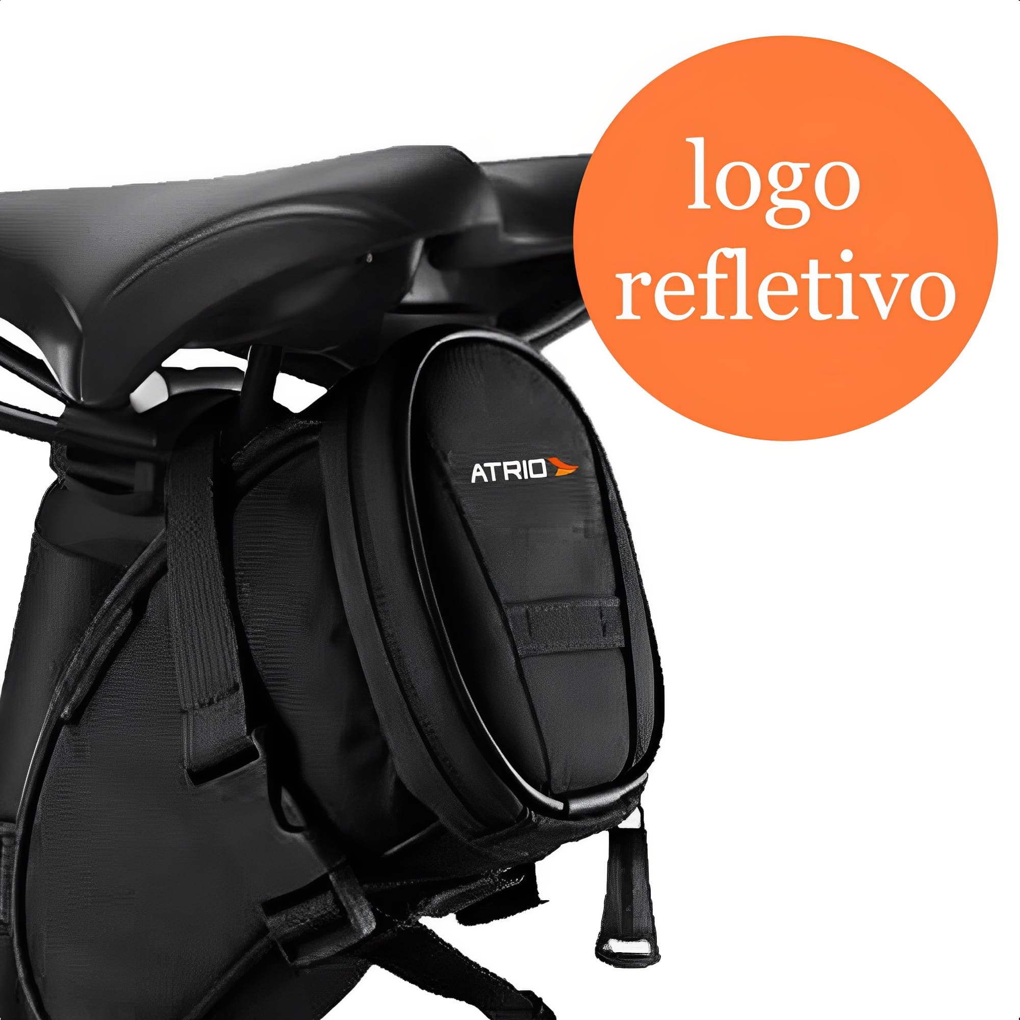 Bolsa De Selim P/ Bicicleta de 1L Resistente A Água Logo Refletivo Bolso Interno Atrio BI093