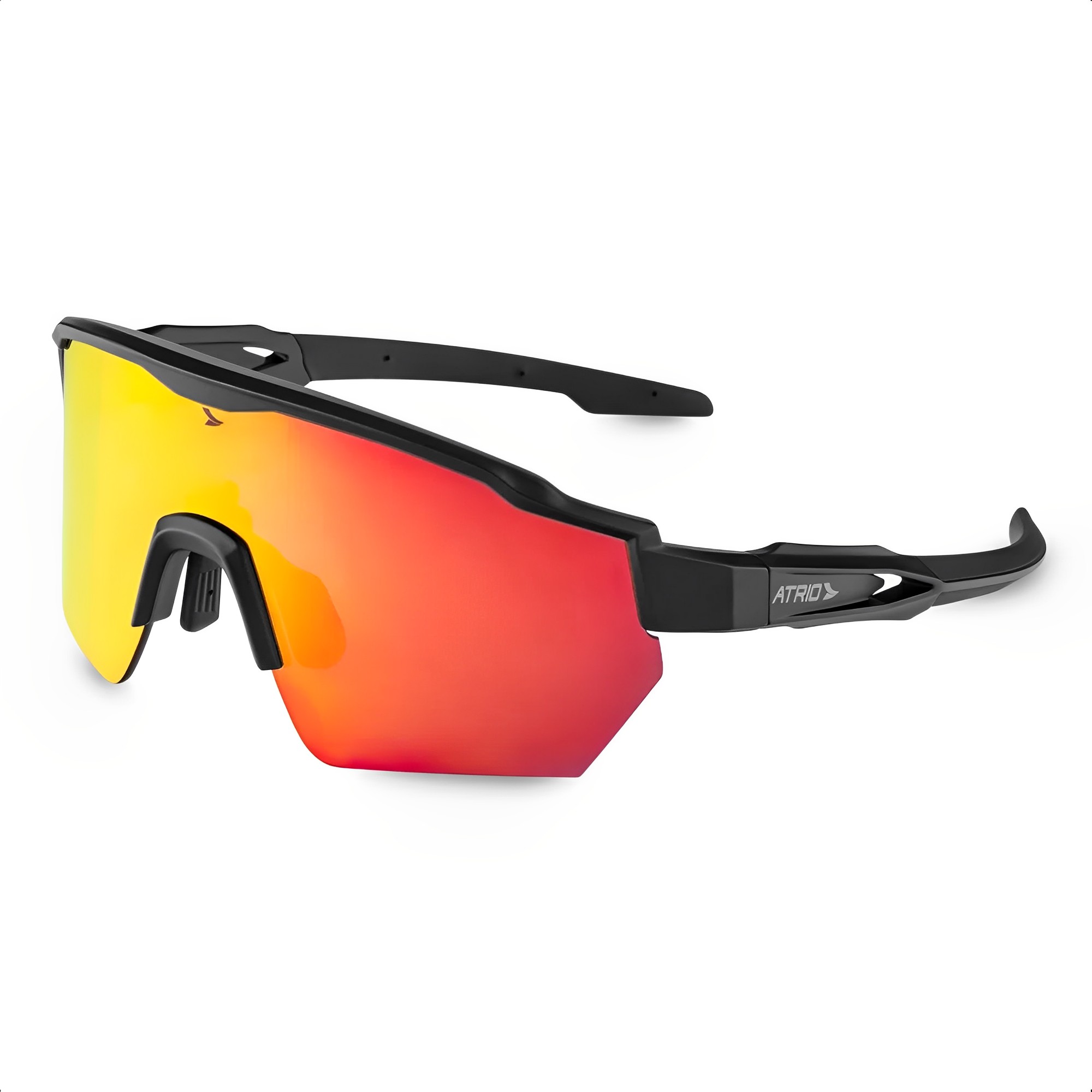 Óculos Esportivo Sprinter Com Proteção UV400 E Kit3 Lentes Black Red Ciclismo Esporte Atrio-BI235