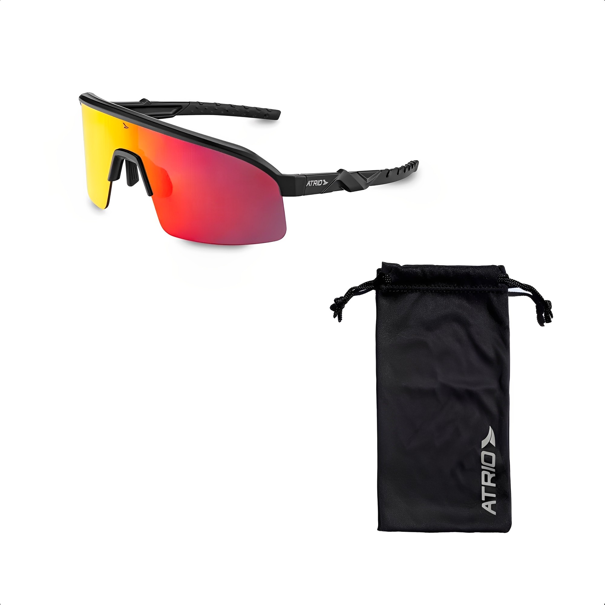 Óculos Race Lite Espelhado Versátil Com Proteção UV400 Black Red Ciclismo Moderno Atrio - BI238